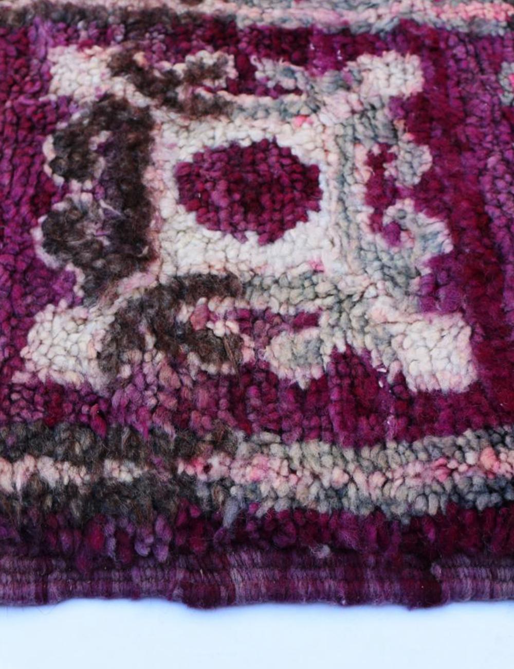Moroccan Purple Wool Rug 11.3 x 6.5 ft / 344 x 200 cm