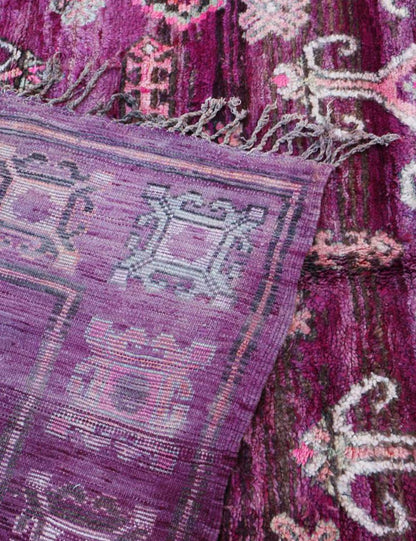 Moroccan Purple Wool Rug 11.3 x 6.5 ft / 344 x 200 cm