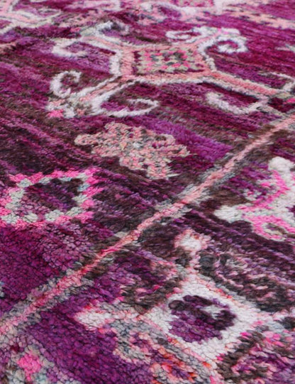 Moroccan Purple Wool Rug 11.3 x 6.5 ft / 344 x 200 cm