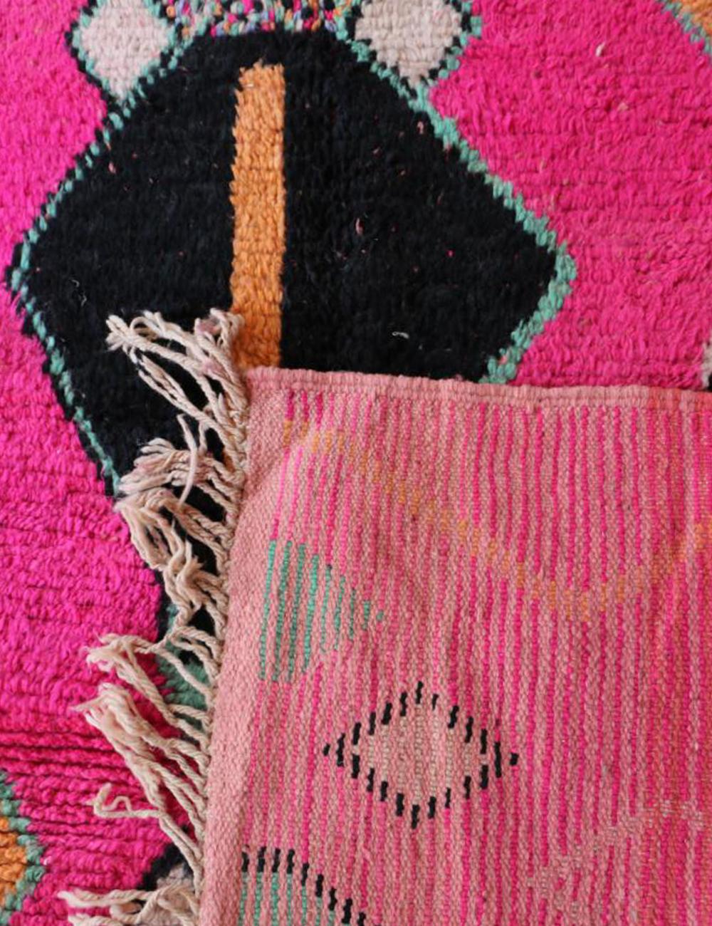 Hot Pink Moroccan Boujad Rug 9 x 5.6 ft / 273 x 172 cm