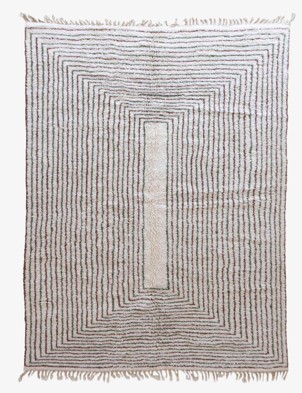 Custom White Linear Moroccan Rug - Forma 73