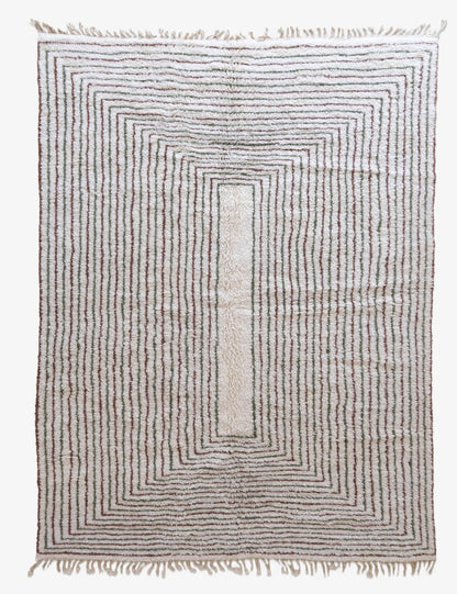 Custom White Linear Moroccan Rug - Forma 73