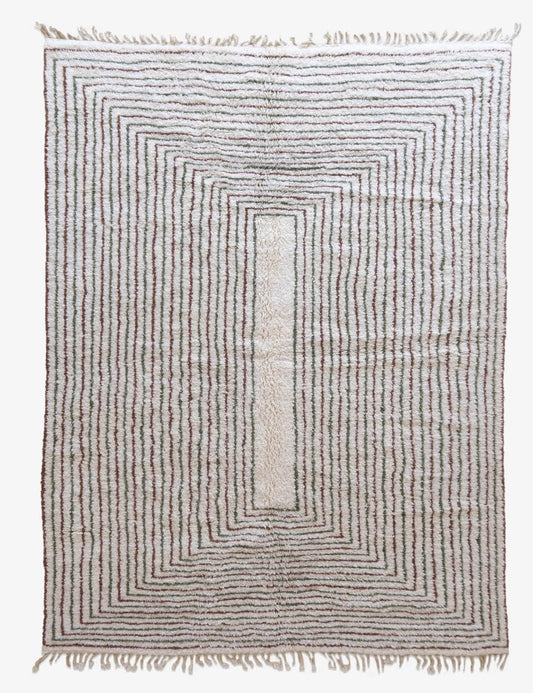 Custom White Linear Moroccan Rug - Forma 73