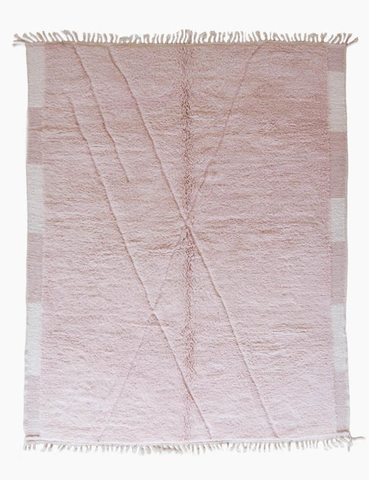 Soft Pink Moroccan Rug 11.5 x 8.8 ft / 350 x 269 cm