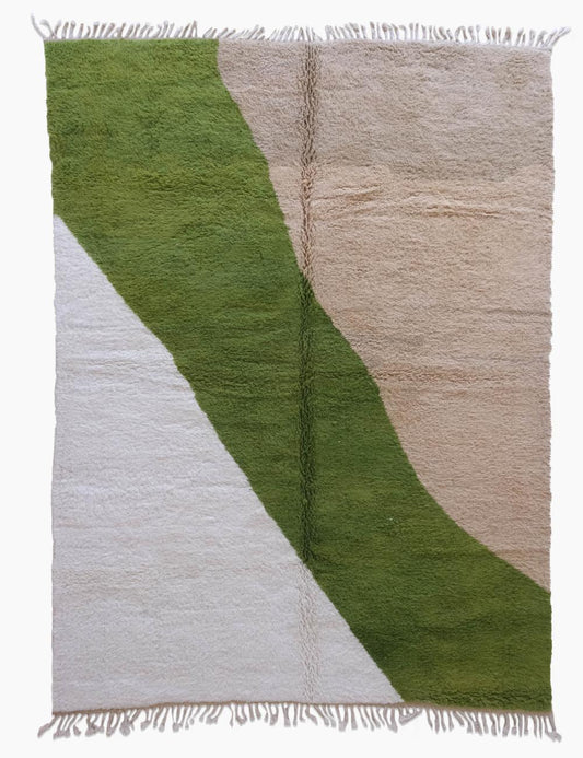 Olive Green Moroccan Rug 11.2 x 8.2 ft / 342 x 250 cm