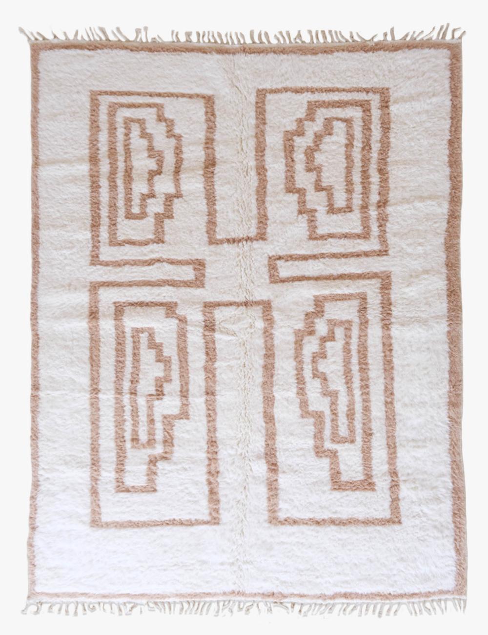 Custom White Beige Moroccan Rug - Esmeralda 13