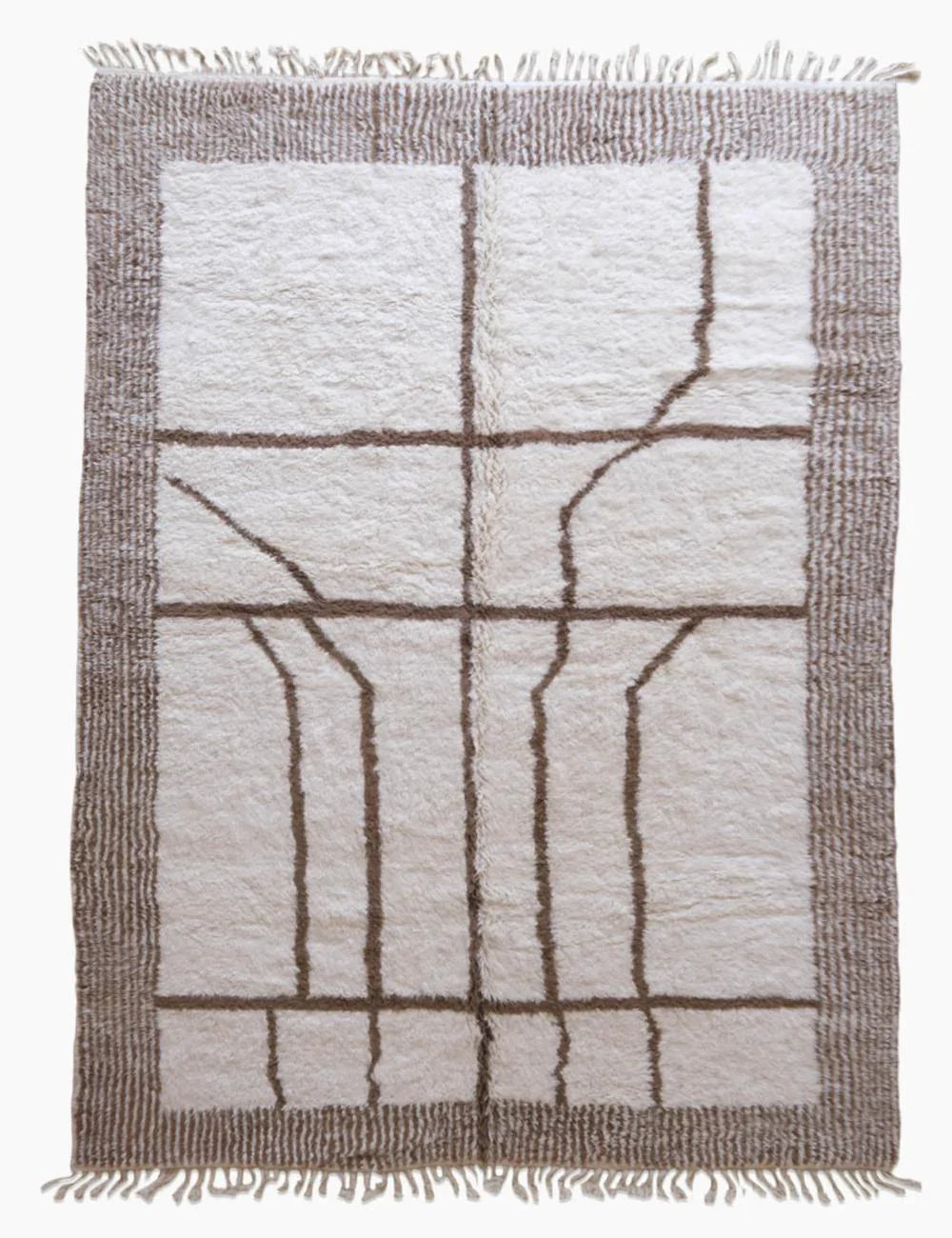 Ivory Moroccan Rug 11.5 x 8 ft / 352 x 245 cm - Surcoma