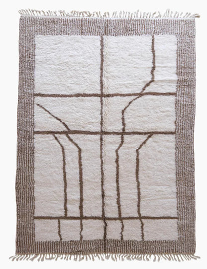 Ivory Moroccan Rug 11.5 x 8 ft / 352 x 245 cm - Surcoma