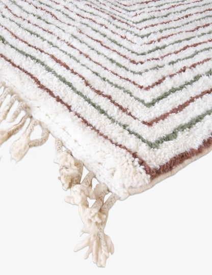 Custom White Linear Moroccan Rug - Forma 73