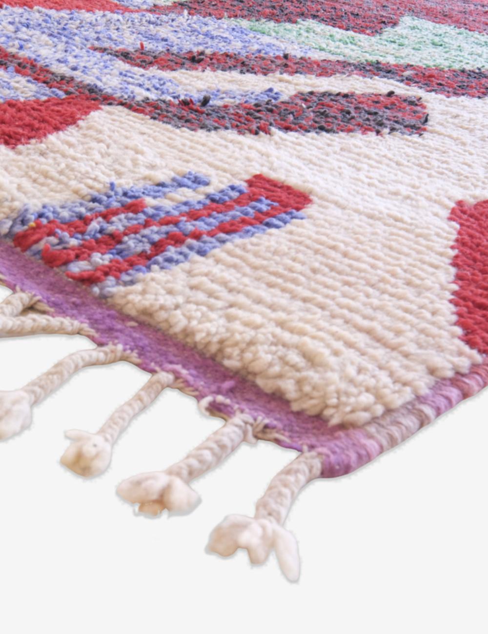 Handwoven Wool Carpet with Bold Abstract Geometric Design 8.9 x 5.7 ft / 272 x 175 cm