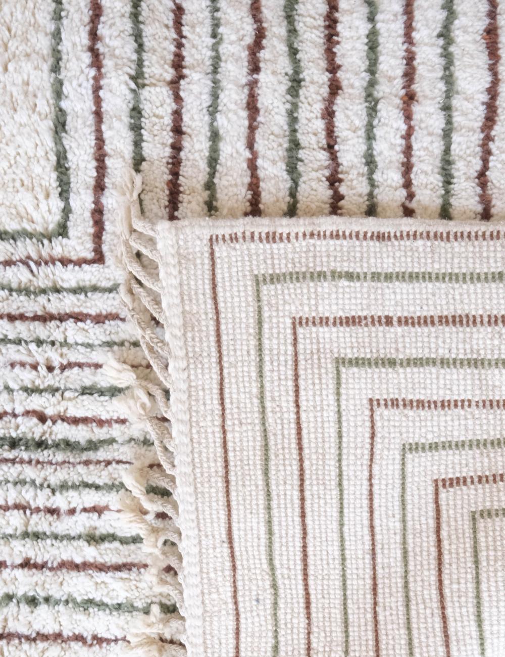 Custom White Linear Moroccan Rug - Forma 73