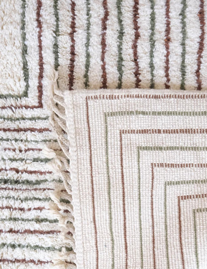 Custom White Linear Moroccan Rug - Forma 73