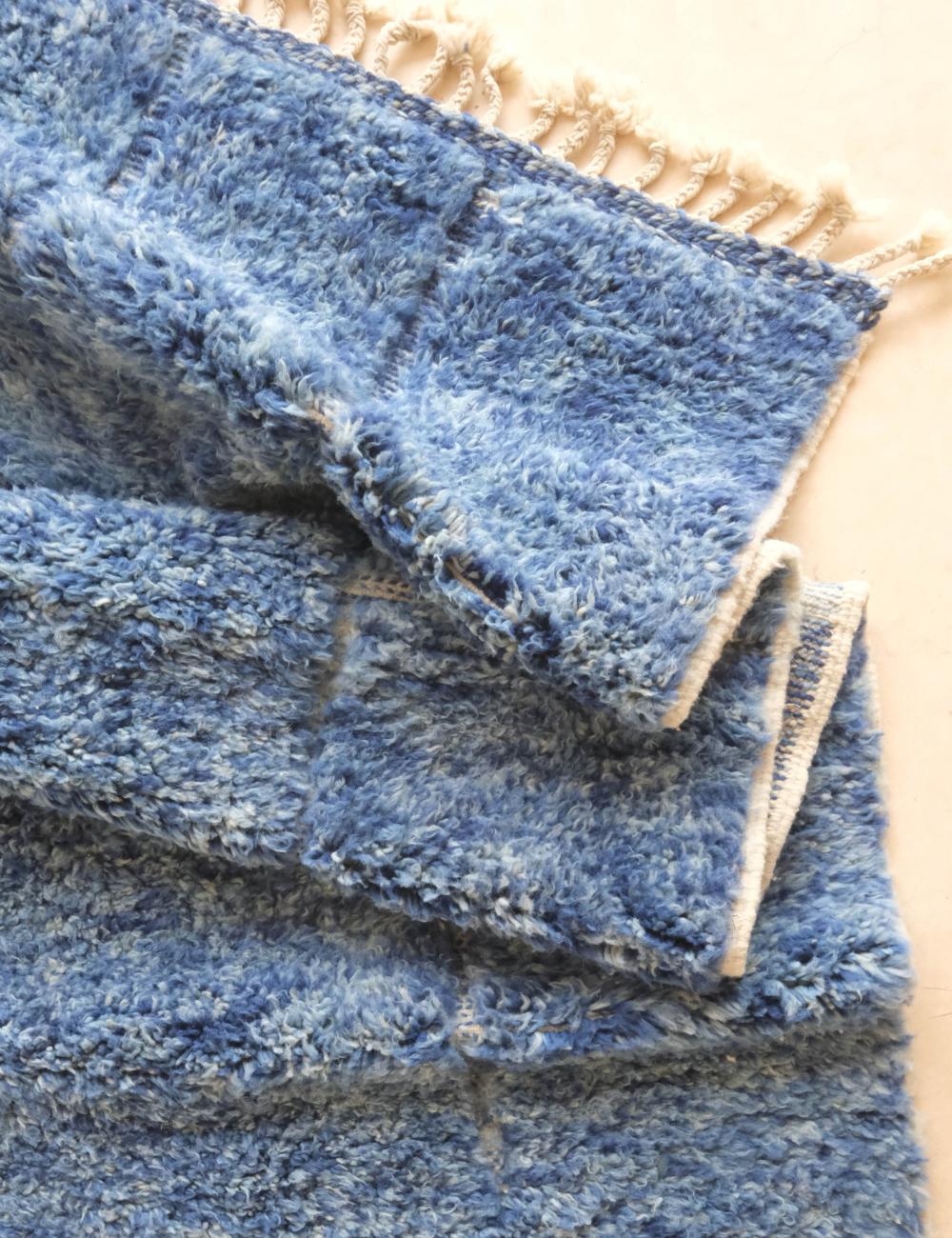 Custom Denim Blue Moroccan Rug - Forma 65