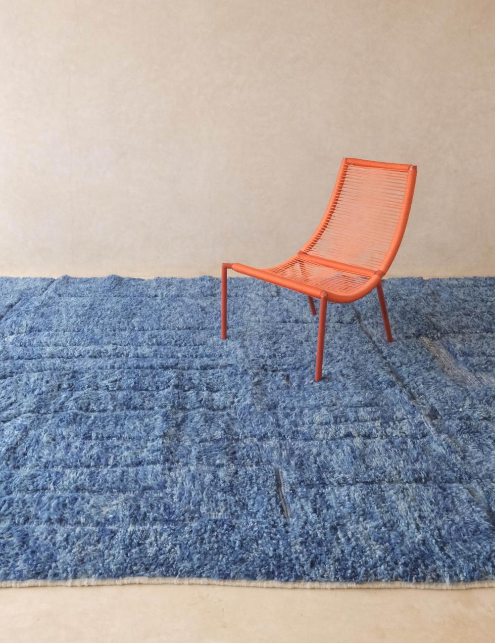Custom Denim Blue Moroccan Rug - Forma 65