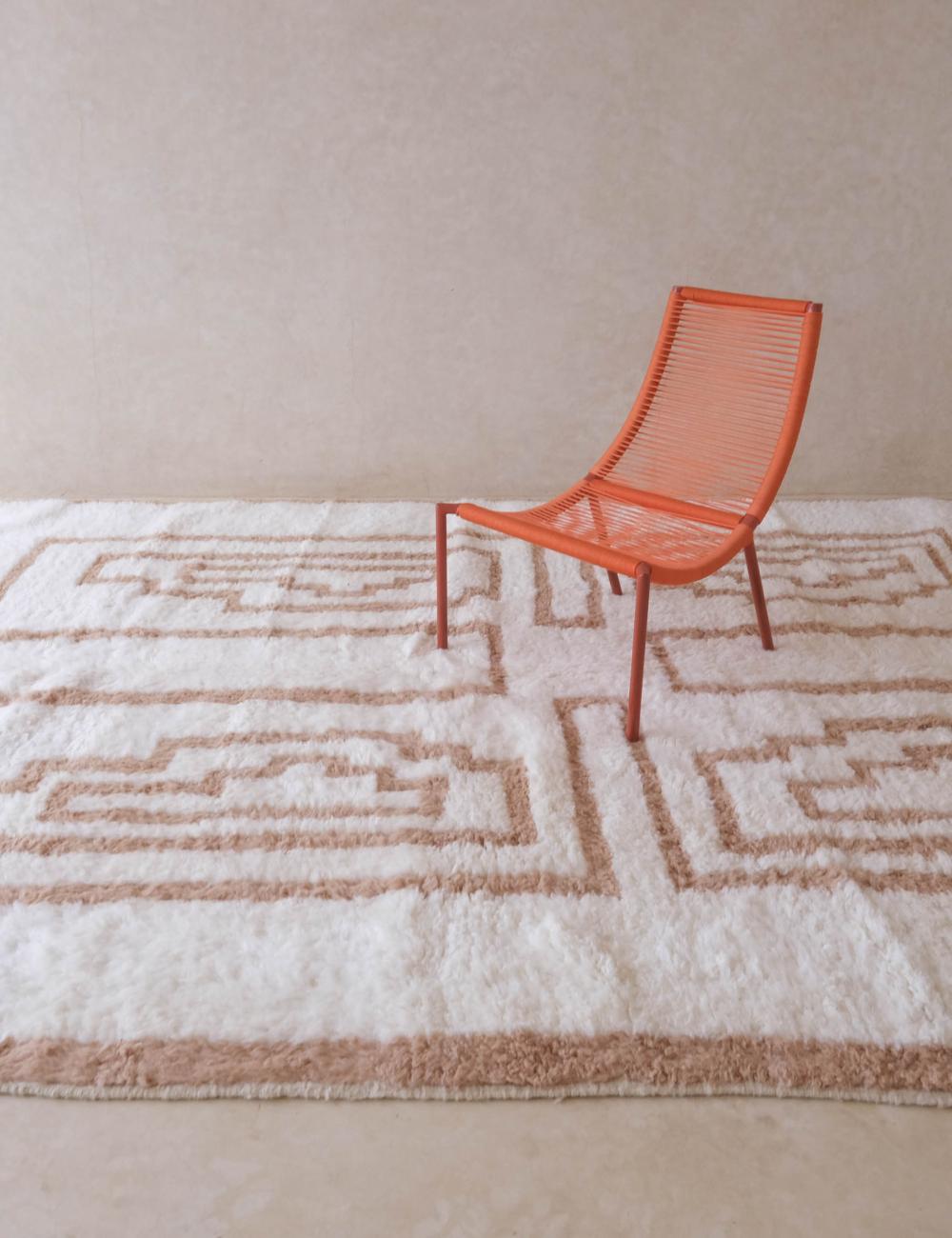 Custom White Beige Moroccan Rug - Esmeralda 13
