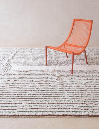Custom White Linear Moroccan Rug - Forma 73