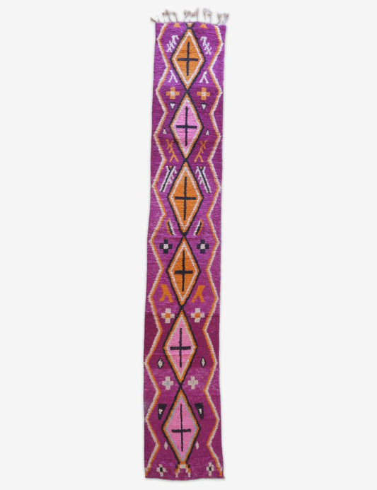 Bright Moroccan Magenta Runner Rug 16.6 x 2.5 ft / 505 x 79 cm
