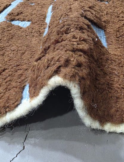 Chocolate Brown Moroccan Rug 7.9 x 7.2 ft / 240 x 220 cm