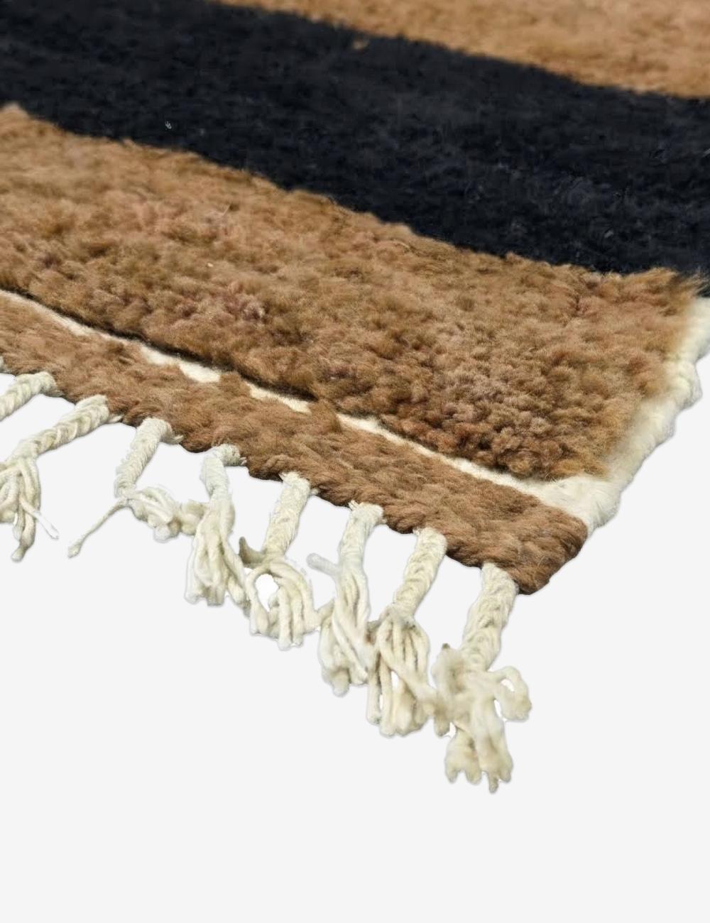 Brown and Black Moroccan Rug 10.1 x 6.7 ft / 307 x 205 cm