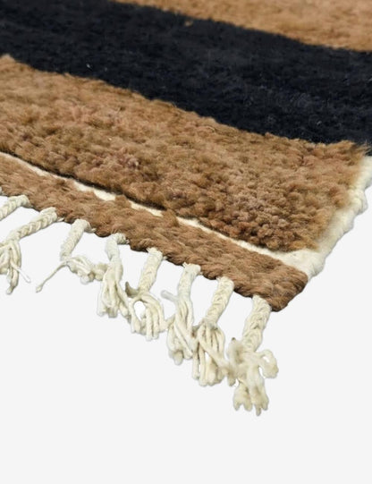 Brown and Black Moroccan Rug 10.1 x 6.7 ft / 307 x 205 cm