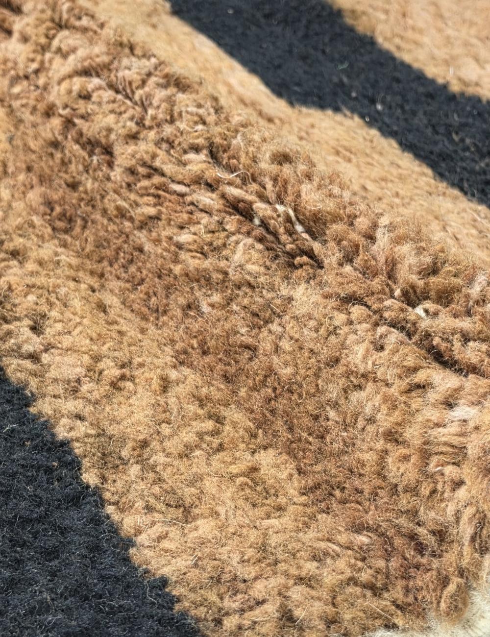 Brown and Black Moroccan Rug 10.1 x 6.7 ft / 307 x 205 cm