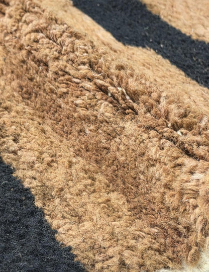 Brown and Black Moroccan Rug 10.1 x 6.7 ft / 307 x 205 cm
