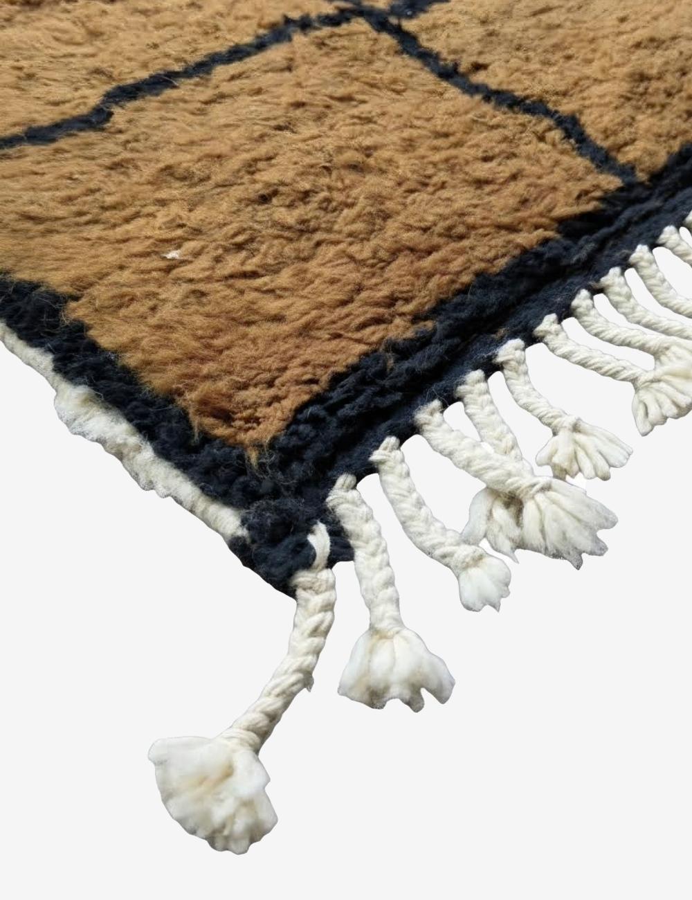 Brown Grid Moroccan Rug 9.8 x 7 ft / 300 x 215 cm