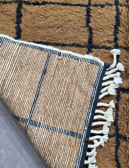 Brown Grid Moroccan Rug 9.8 x 7 ft / 300 x 215 cm