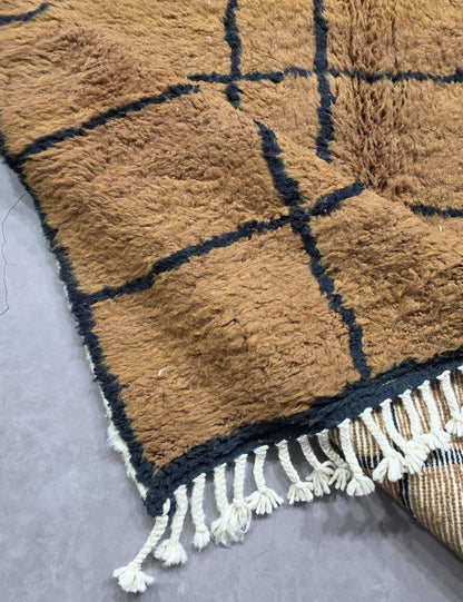 Brown Grid Moroccan Rug 9.8 x 7 ft / 300 x 215 cm