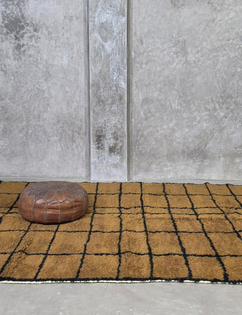 Brown Grid Moroccan Rug 9.8 x 7 ft / 300 x 215 cm