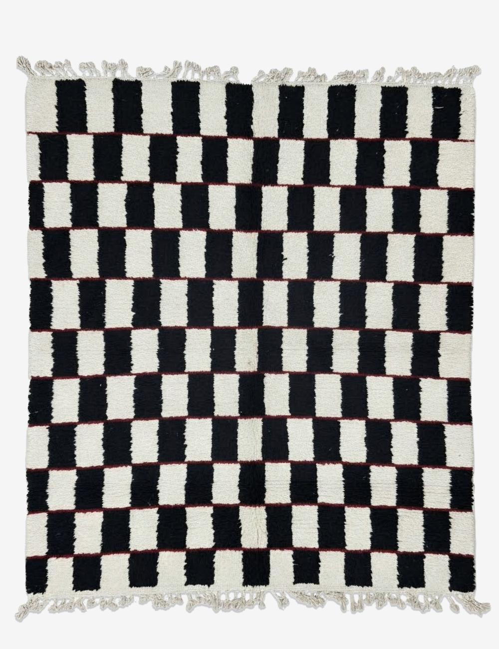 Checkered Moroccan Wool Rug 10 x 8.2 ft / 306 x 250 cm