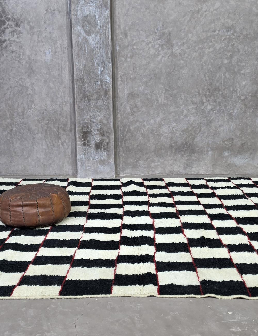 Checkered Moroccan Wool Rug 10 x 8.2 ft / 306 x 250 cm