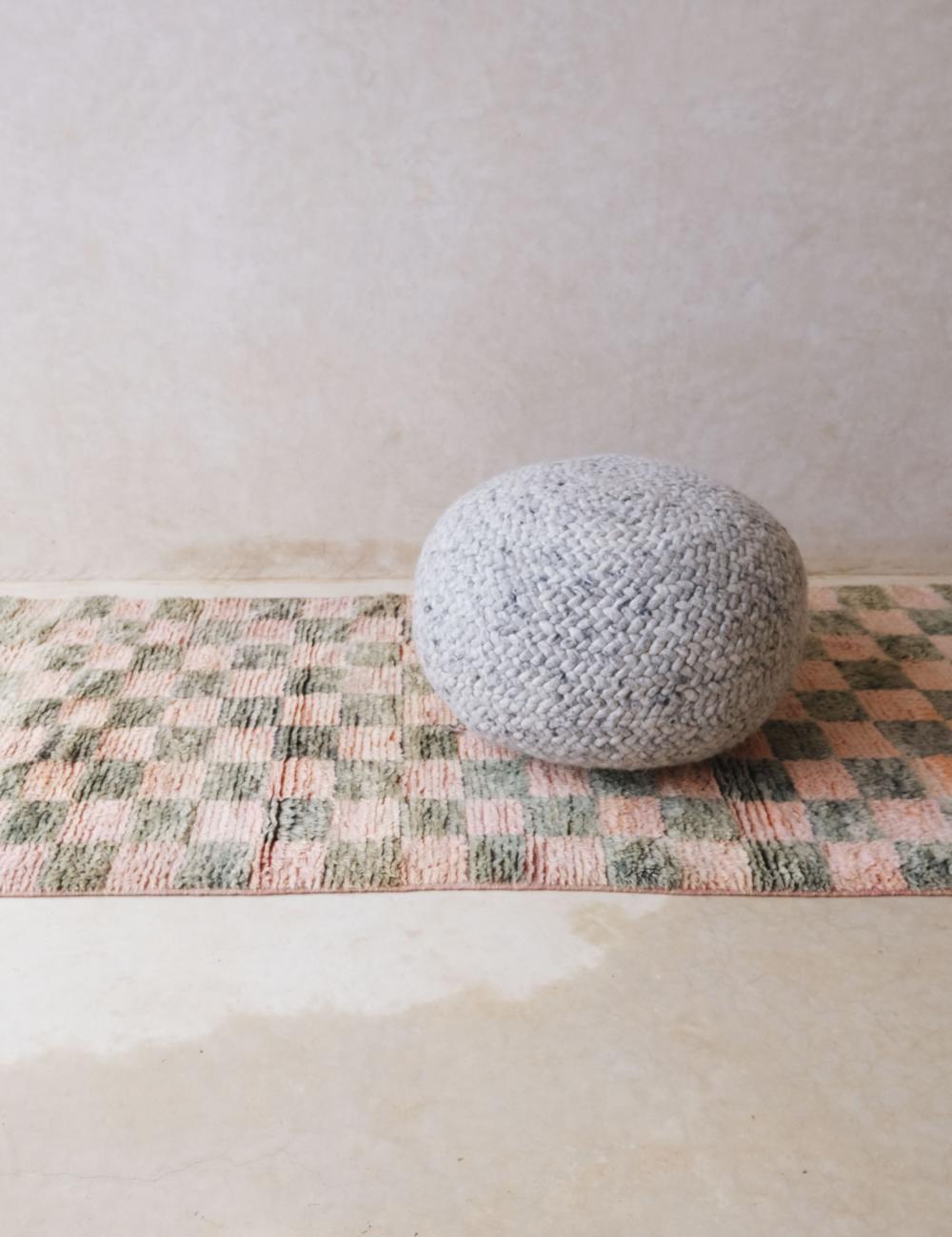 Checkered Vintage Moroccan Runner Rug 10.4 x 3.5 ft / 316 x 109 cm - Surcoma