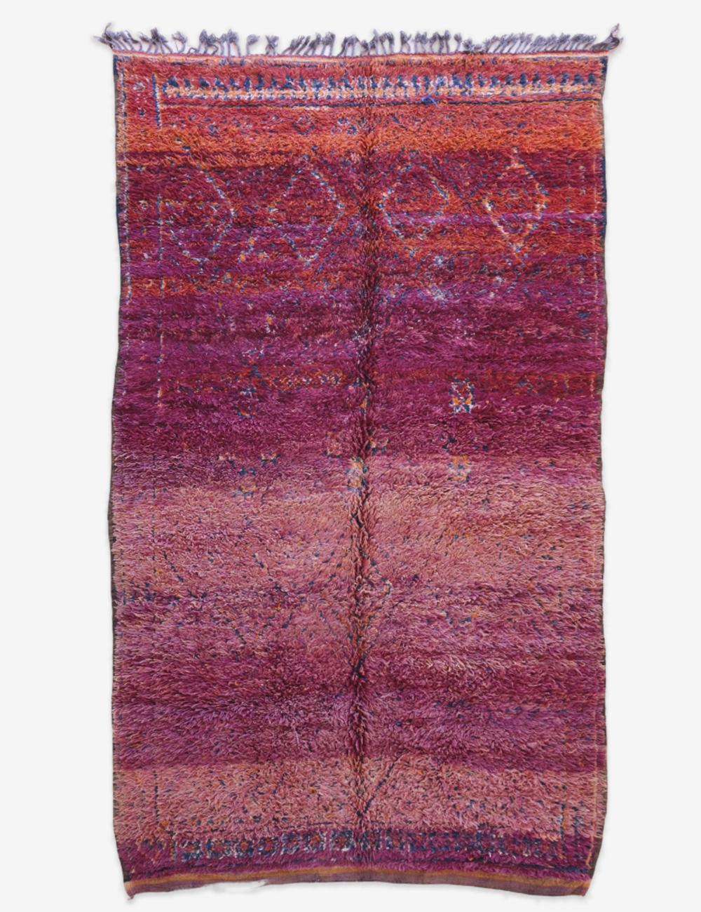 Sunset-Hued Vintage Collector Moroccan Rug 10.4 x 5.8 ft / 317 x 179 cm