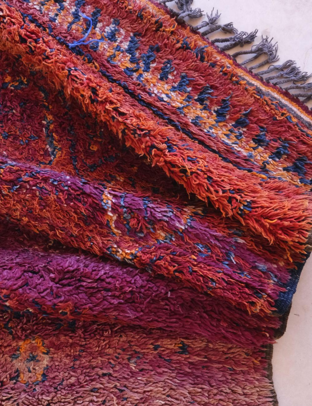 Sunset-Hued Vintage Collector Moroccan Rug 10.4 x 5.8 ft / 317 x 179 cm