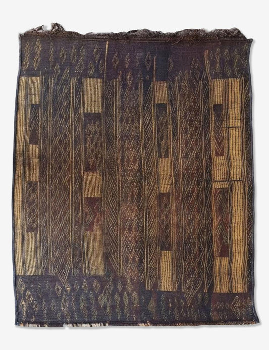 Handwoven Reed Mauritanian Rug 3.8 × 4.6 ft / 116 x 140 cm