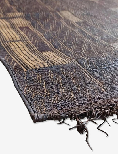 Handwoven Reed Mauritanian Rug 3.8 × 4.6 ft / 116 x 140 cm