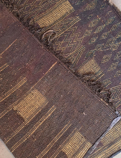 Handwoven Reed Mauritanian Rug 3.8 × 4.6 ft / 116 x 140 cm