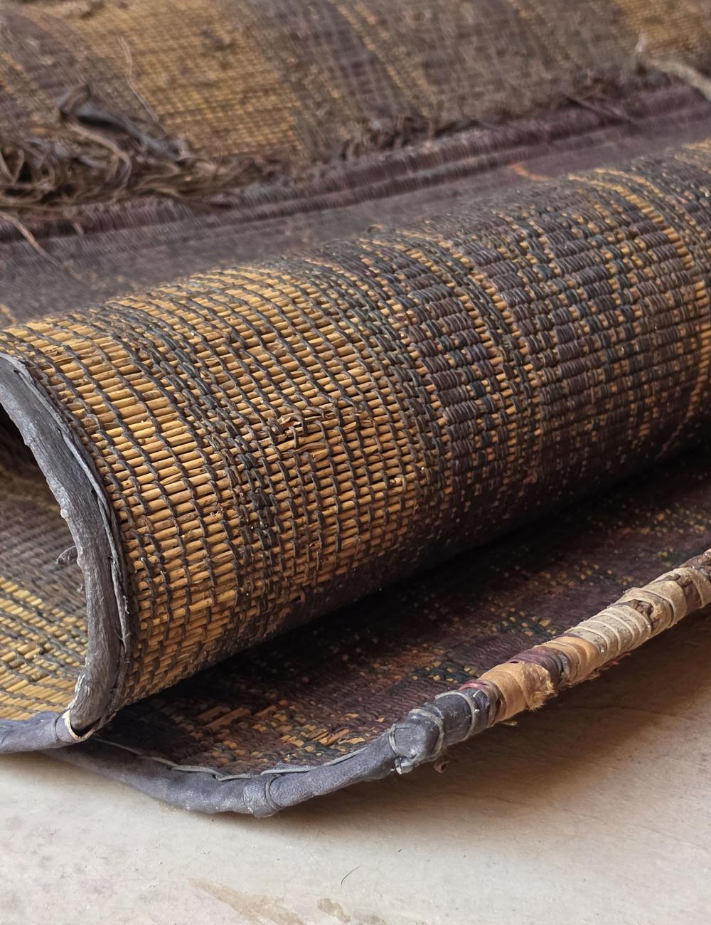 Handwoven Reed Mauritanian Rug 3.8 × 4.6 ft / 116 x 140 cm