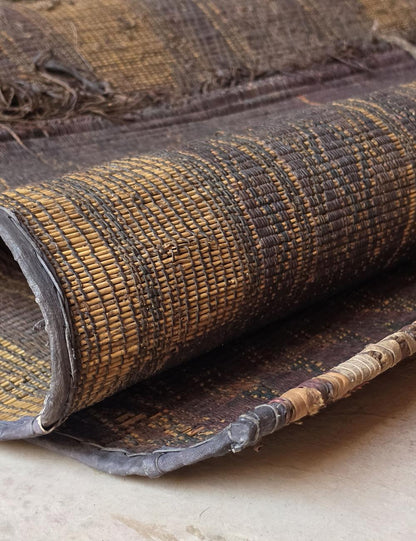 Handwoven Reed Mauritanian Rug 3.8 × 4.6 ft / 116 x 140 cm