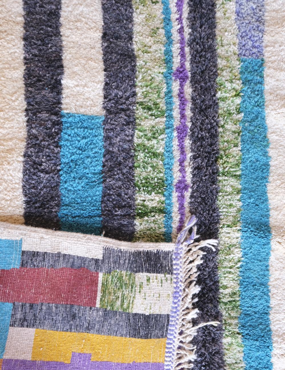 Colorful Beni Mrirt Moroccan Wool Rug – 12.8 x 8.9 ft (390 x 273 cm) Handmade

