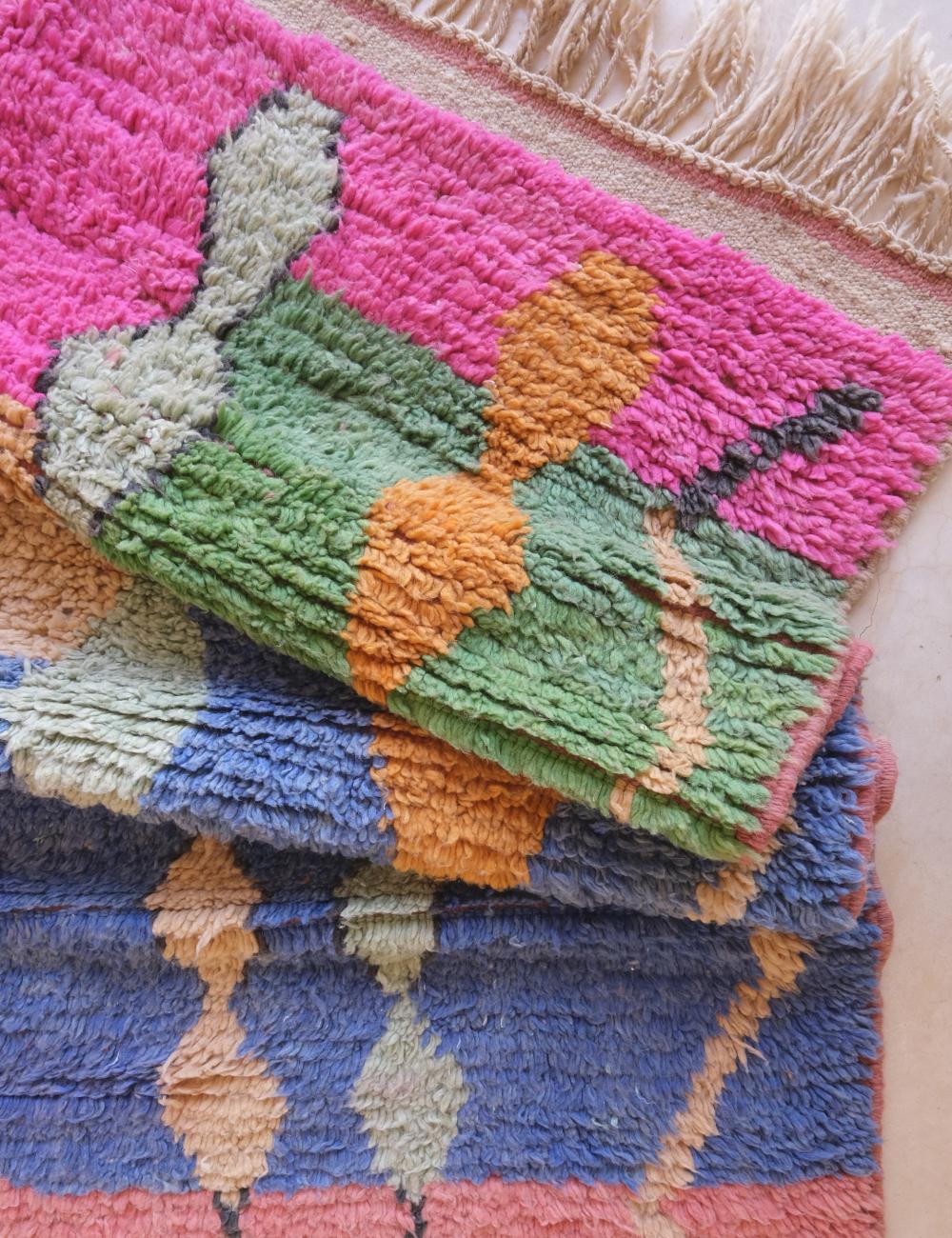 Colorful Boujad Moroccan Rug - 8.7 x 5.7 ft / 264 x 175 cm