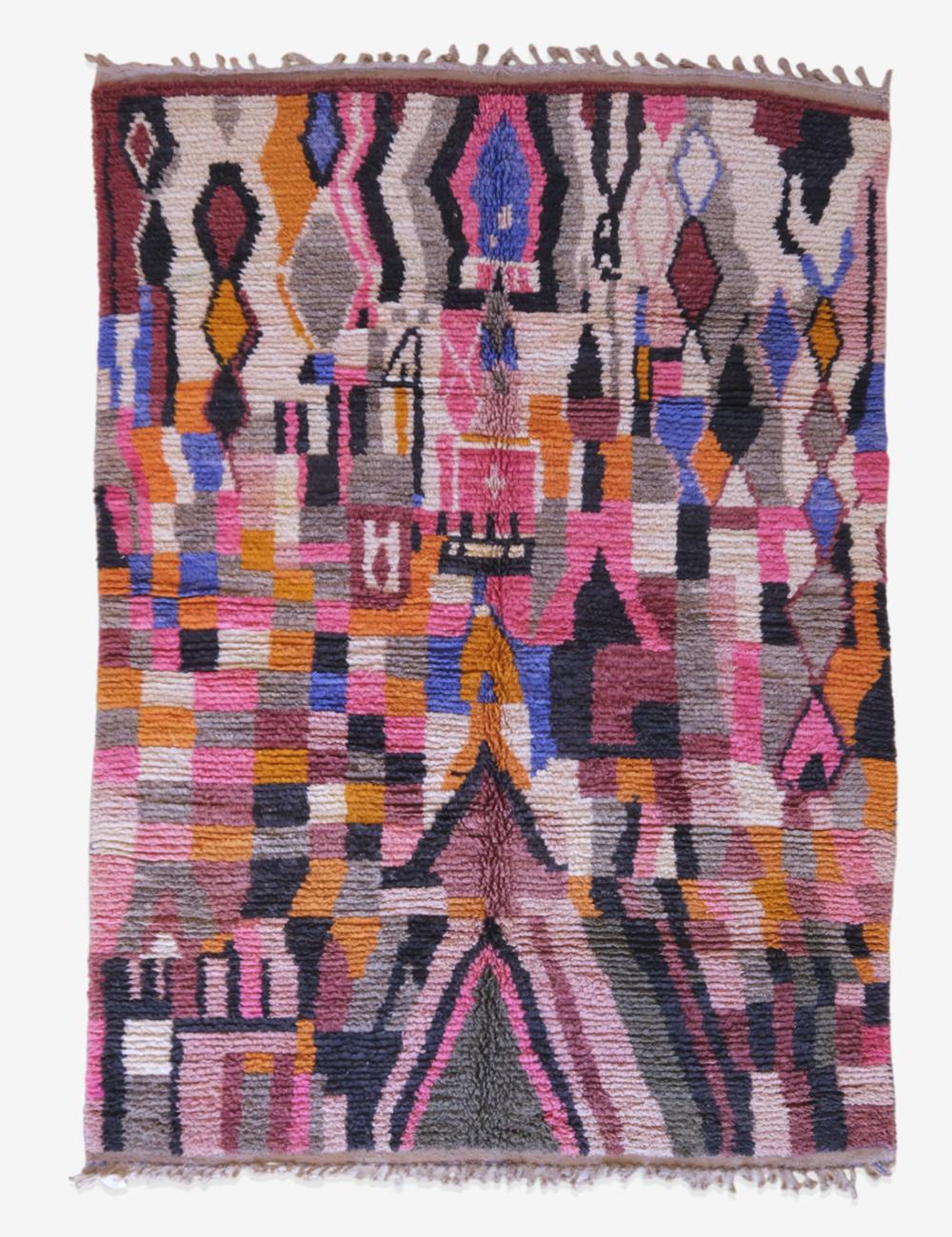 Colorful Boujad Moroccan Rug 9.5 x 6.6 ft / 291 x 202 cm