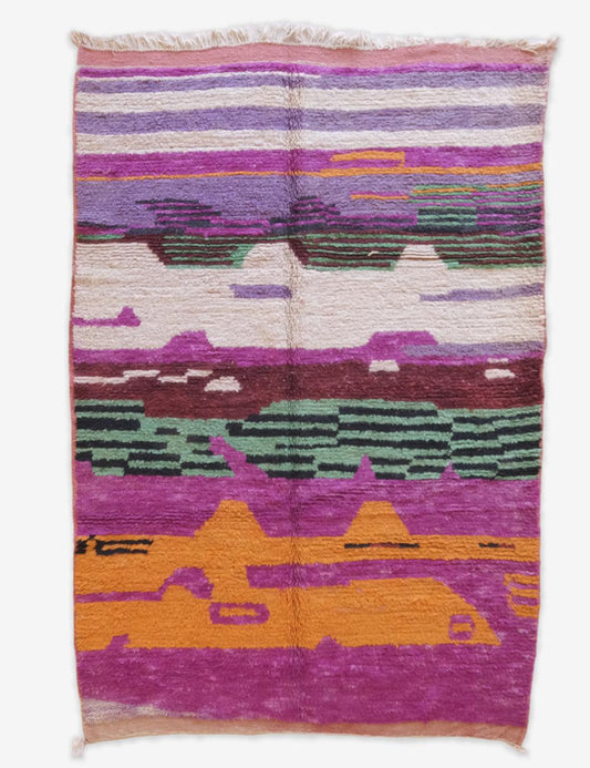 Colorful Handwoven Wool Rug 8.6 x 5.6 ft / 262 x 172 cm