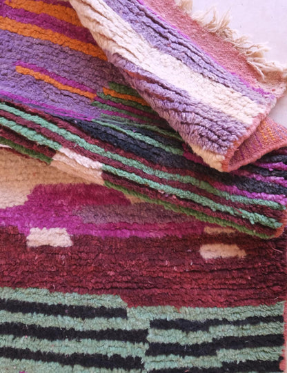 Colorful Handwoven Wool Rug 8.6 x 5.6 ft / 262 x 172 cm - Surcoma