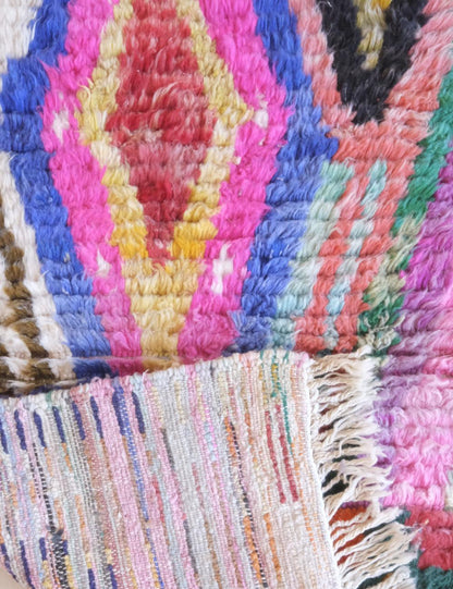 Colorful Boujad Moroccan Wool Rug 5 x 3.2 ft / 153 x 100 cm - Surcoma