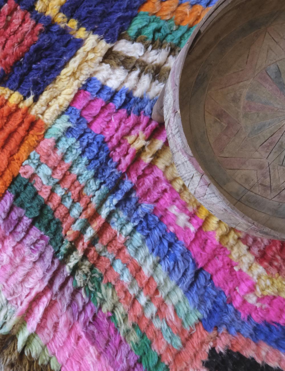 Colorful Boujad Moroccan Wool Rug 5 x 3.2 ft / 153 x 100 cm