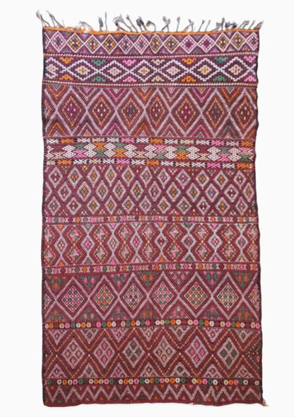 Moroccan Flatweave Kilim Zayan Rug - 10.2 x 6.2 ft / 311 x 190 cm - Surcoma