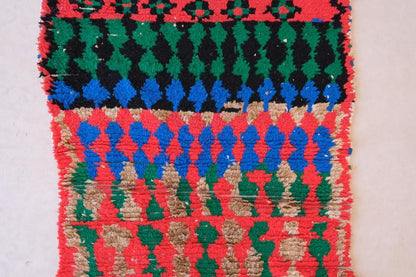 Colorful Handknotted Moroccan Boujad Rug 7.9 x 3.25 ft / 241 x 99 cm - Surcoma