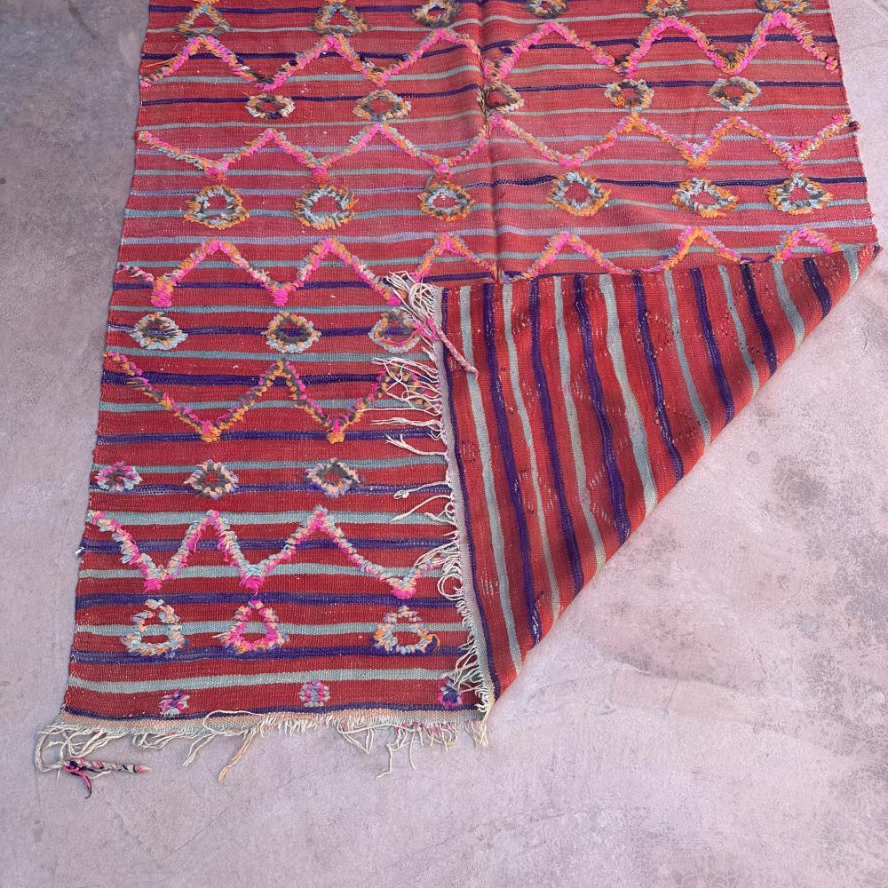 Moroccan colorful kilim talsint 7.2 x 4.5 ft / 220 x 138 cm